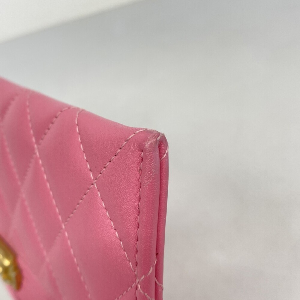 CHANEL Pink Lambskin Leather Wallet - Picture 7 of 10